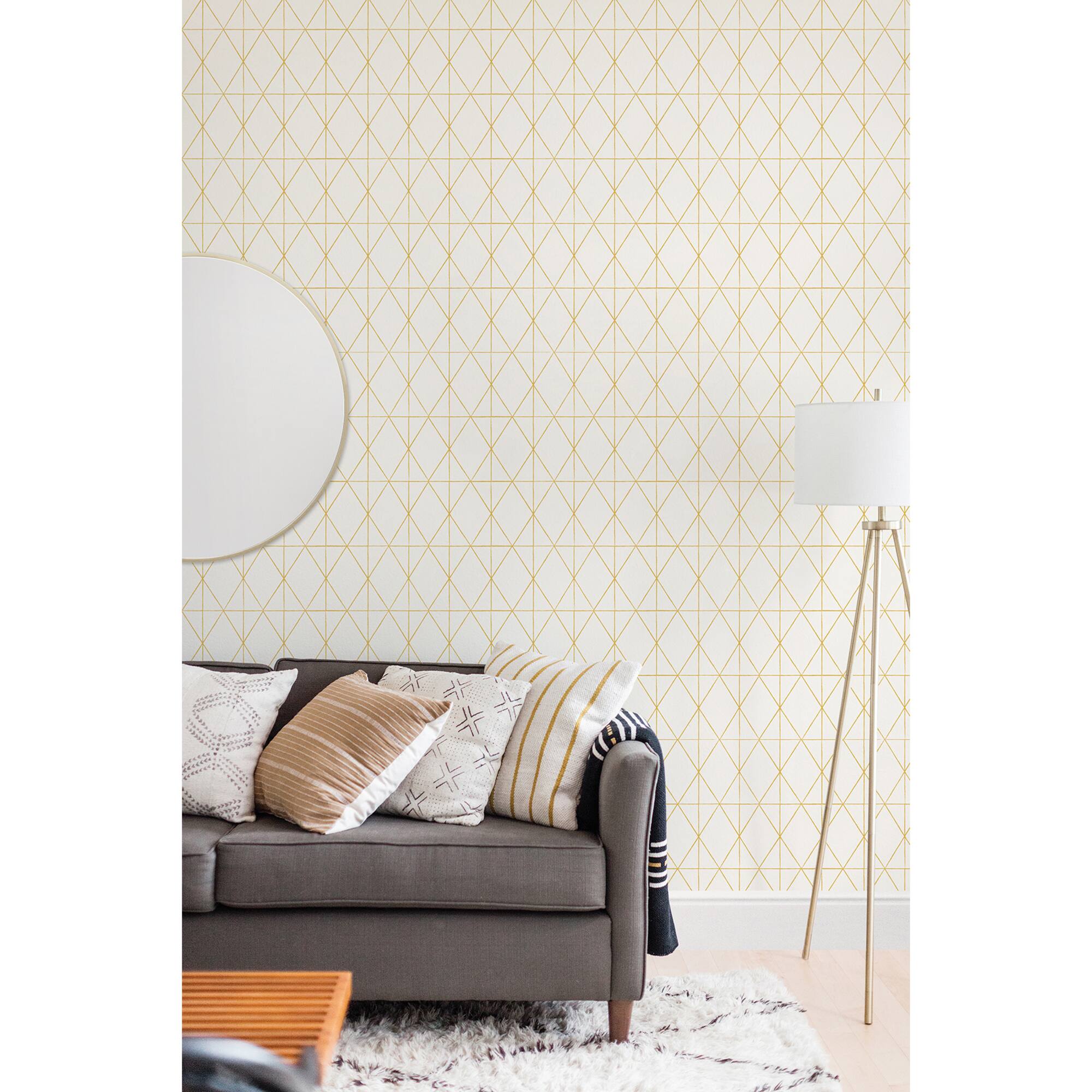 My Style Lennon Gold Geo Peel & Stick Wallpaper